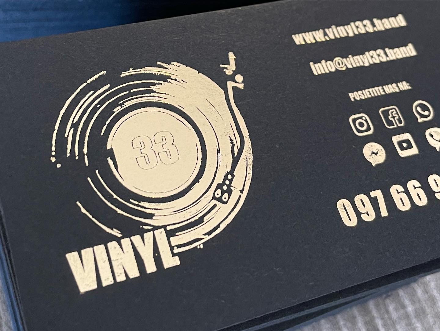 Vizitke Vinyl 33 — zlatotisak
